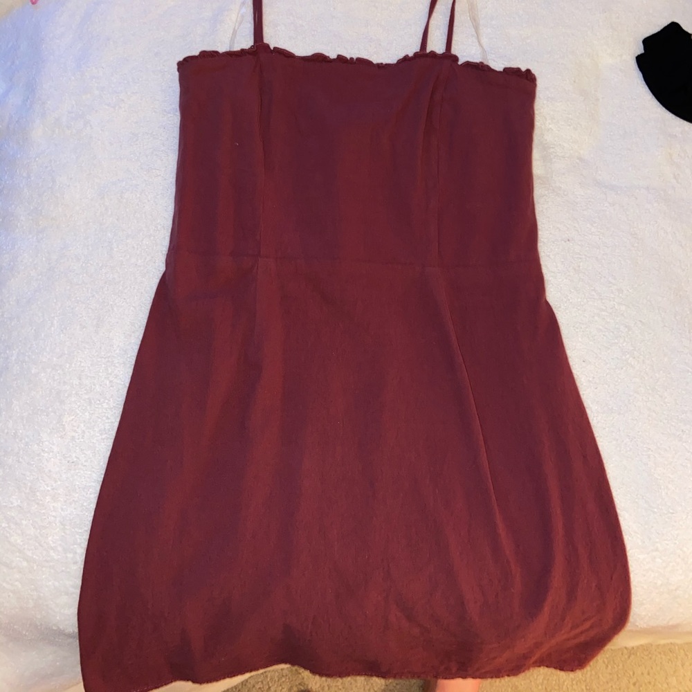 maroon pacsun linen mini dress